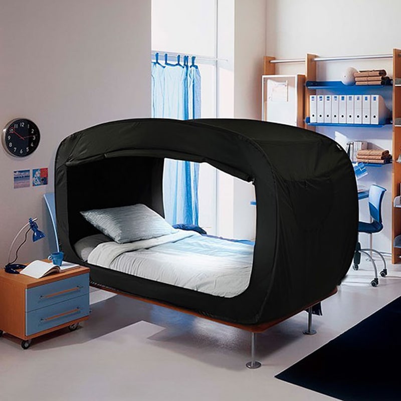 BESTEN Tente d'intimité intérieure sans Sol sur lit avec poteaux colorés  pour Un Sommeil Confortable dans Les Chambres avec Courants d'air